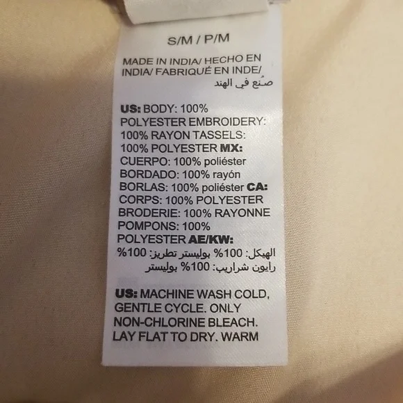 Chicos Womens Rose Embroidered Poncho Style Fringe Blouse Size Small Med - Picture 8 of 9